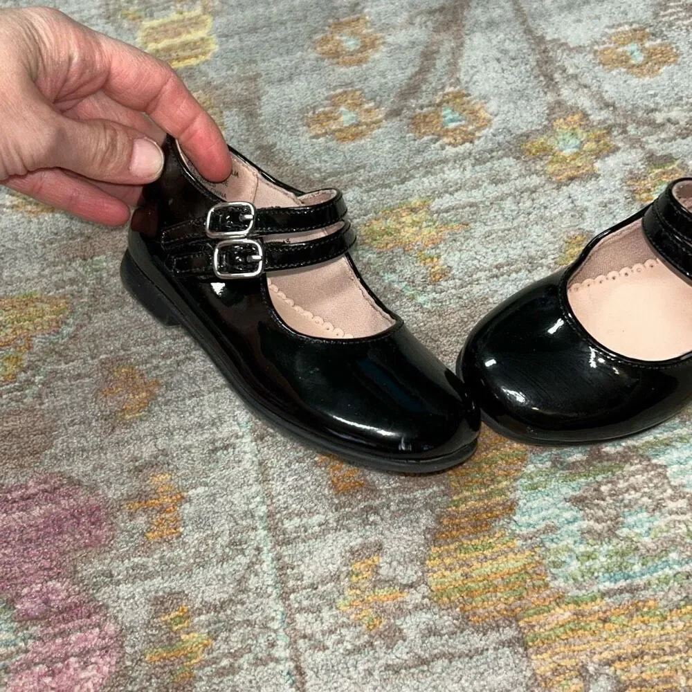 Christie & Jill black double strap Mary Jane dress shoes toddler sz 7